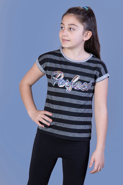 Toontoy Κοριτσίστικο μπλουζάκι με τέλεια κεντημένα μανίκια με λεπτομέρεια από...