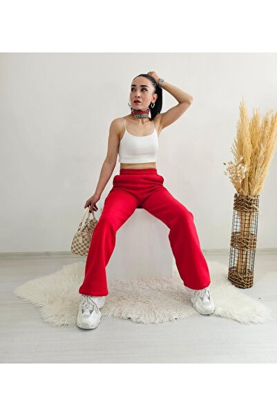 6 butik altı üstü butik Palazzo Boru Paça 3 İp Şardonlu Eşofman Altı