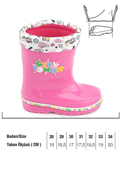 GEZER 00678 Girl's Thermal Lined Water Rainproof Boots