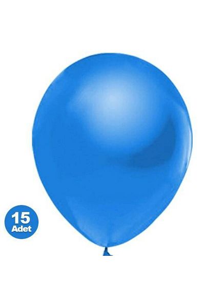 Parti Dükkanım Blue Balloon Metallic 15 Pieces