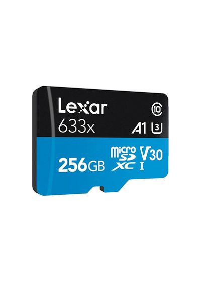 Lexar 256Gb Lsdmi256Bb633A 633X Micro Sdxc Uhs-I with Sd Adapter 100Mb/S Read 45Mb/S Write C10 A1