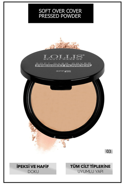 Lollis Soft Over Cover Pressed Powder Pudra Pürüzsüz Görünüm Hafif Dokulu Kom...