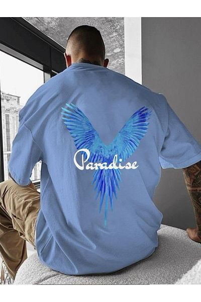 BENROMA 1 προϊόν για αγορές 6 και άνω Δώρο Paradıse Printed Oversize T-shirt