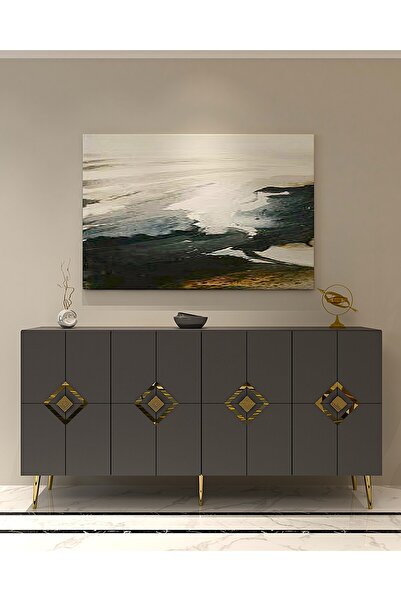 DEMONTE DECOR Robberdd (KB150) Lazer Desenli Konsol Antrasit-altın