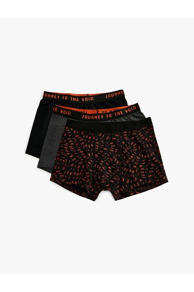 Koton Cotton 3-Piece Boxer Set with Print Detail and Multicolor