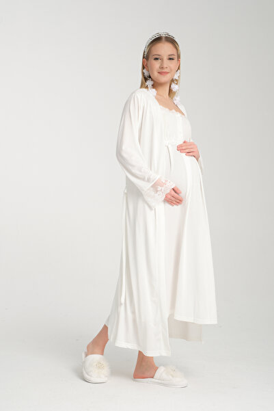 Effortt Venera Hamile Lohusa Sabahlıklı Zarif Gecelik seti Primum set EFFORTT