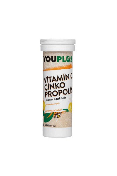 Youplus 20 Effervescent Tablets - Vitamin C and Zinc Propolis