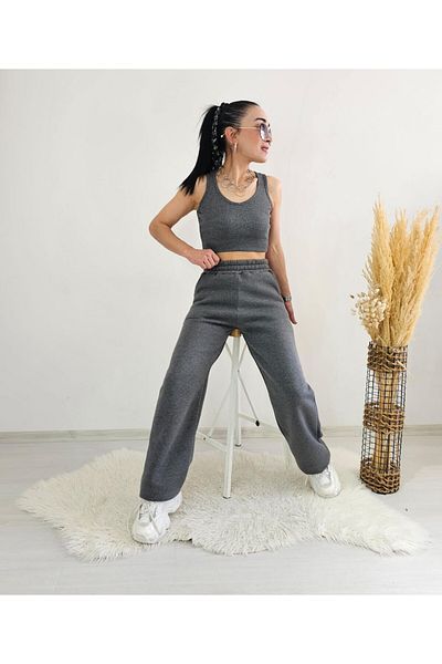 6 butik altı üstü butik Φούτερ Palazzo Pipe Leg 3 Thread Raised