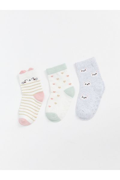 LC Waikiki Set of 3 Printed Socks for Baby Girl