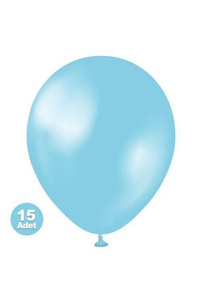 Parti Dükkanım Light Blue Balloon Metallic 15 Pieces