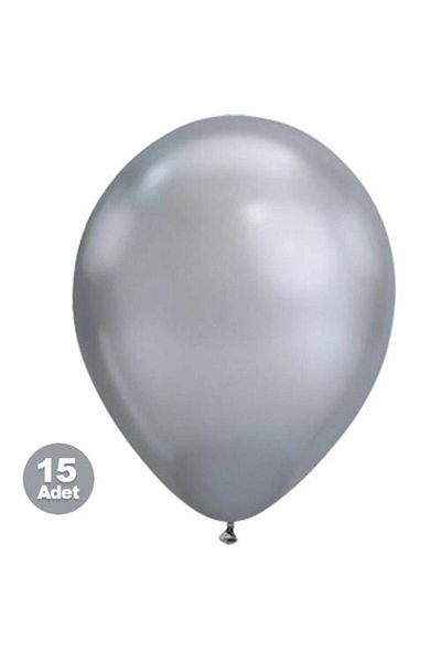 Parti Dükkanım Silver Balloon Metallic 15 Pieces