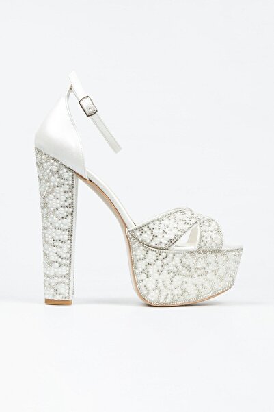 Akçetin Moda Жіночі туфлі на високих підборах з інкрустацією перлами