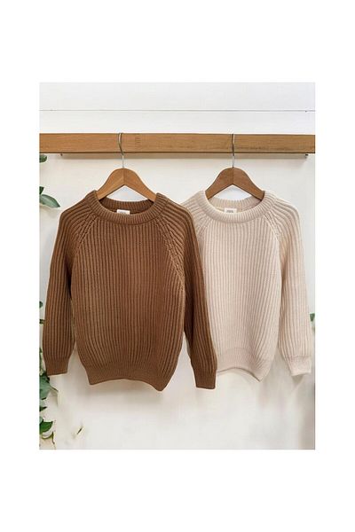 CİCHLİD Men's Coffee Knitting Sweater