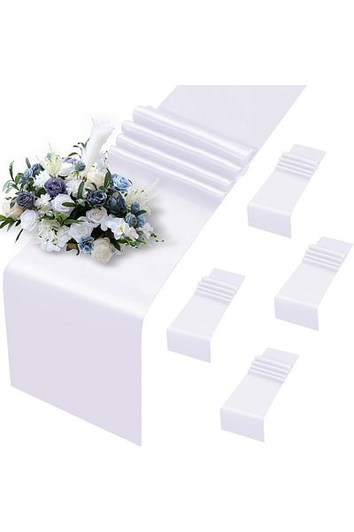 EVYA 40x140 cm Runner lucios 100% satin - Prezentare pentru o zi specială, serviciu american rezistent la pete
