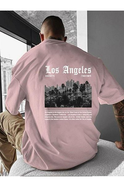 BENROMA 1 προϊόν είναι δώρο για αγορές 6 και άνω Los Angeles Printed Oversize T-Shirt