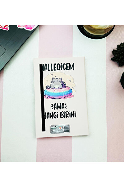 hediyeofisi Ama Which One V2 - Elastic Notebook with Halledicem Design