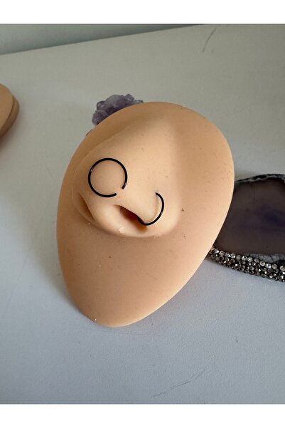 Bylin İnce Halka Piercing /Siyah Delik Gerektirmeyen Hızma- Çap 8mm-Kalınlık ...