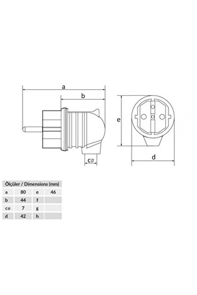 Bemis Ip44 Monofaze Kauçuk Eğik Fiş 1x16a Bk1-1402-2022