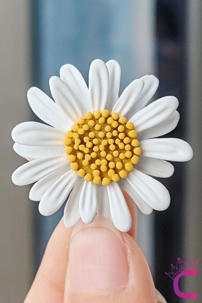 Cinderella Papatya Çiçek Tasarım Broş - Hediyelik Elbise Çanta Şapka Ceket Aksesuar Kadın Yaka İğnesi Broşu