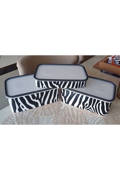 Tupperware Zebra Set of 3