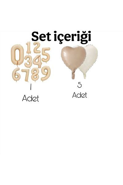 CUGY Caramel 2 Year Old Numerical Heart Detail Mini Birthday Party Set