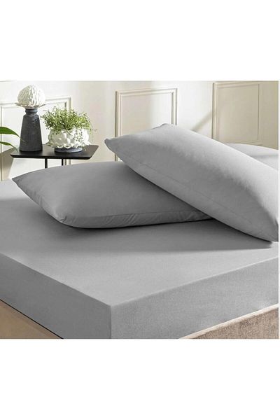 GERCELLA 100% Cotton 150X240 cm Gray Single Flat Sheet