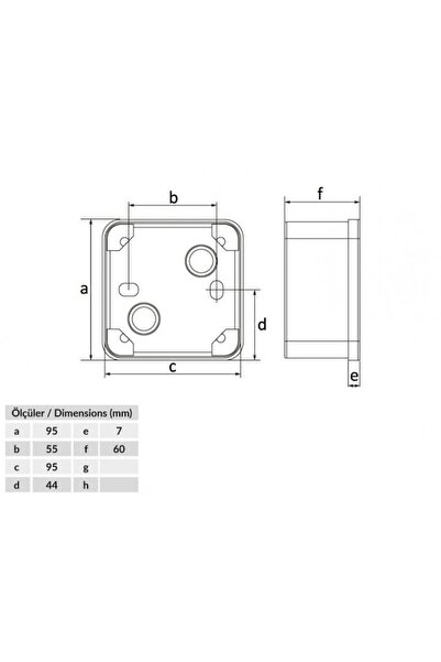 Bemis Bb2-0431-0083 95x95x60mm Abs Ip44 Vidalı Kapaklı Plastik Buat