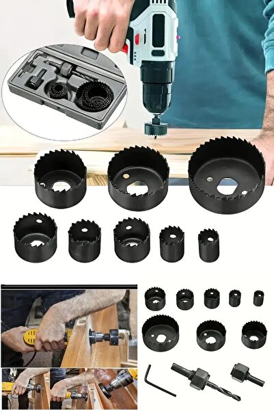 BİTERSE 11 Parça Profesyonel Panç Seti Ahşap Kartonpiyer Sunta Alçıpan Delici...