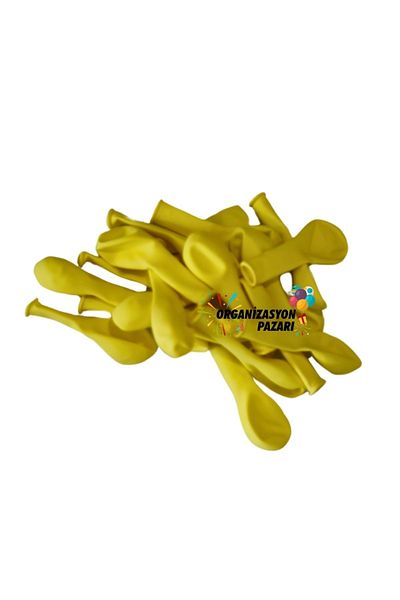 Organizasyon Pazarı 5 Inch Yellow Color Small Size 10-Piece Macaron Decoration Balloon