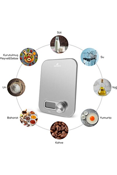 Karaca x Refika Scale Self-Power Inox Mutfak Tartısı
