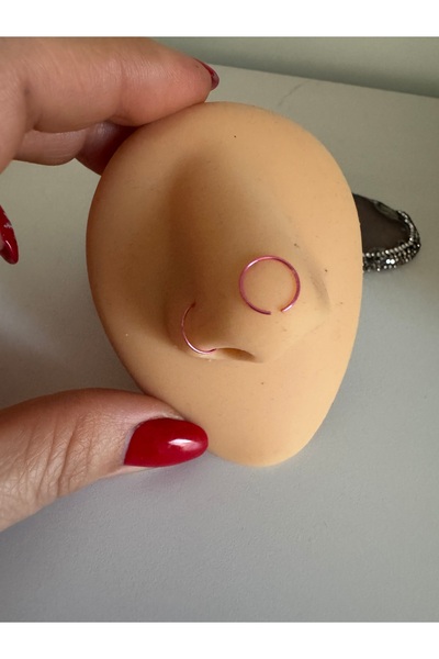 Bylin İnce Halka Piercing /Pembe Delik Gerektirmeyen Hızma- Çap 8mm-Kalınlık ...