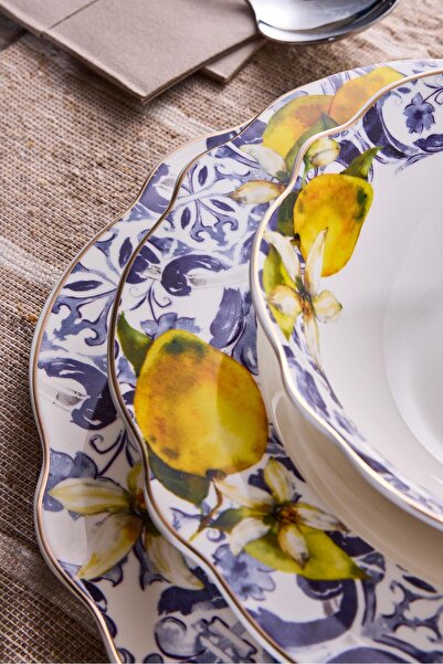 Perotti Porselen Limone Bone 24 Parça 6 Kişilik Yemek Takımı