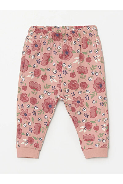 LC Waikiki LCW baby Baby Collar Long Sleeve Printed Baby Girl Sweatshirt and Tights 2-Piece Set