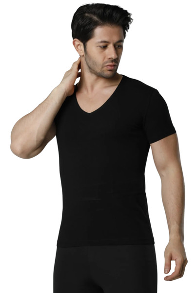 Eritqaa Deep V-Neck Lycra Men's Undershirt - Casual and Sportswear