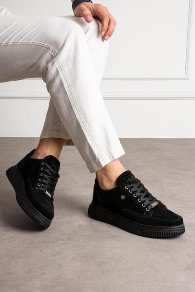 L.A Polo Süet Rahat Kalıp Siyah Erkek Sneaker Ayakkabı 039