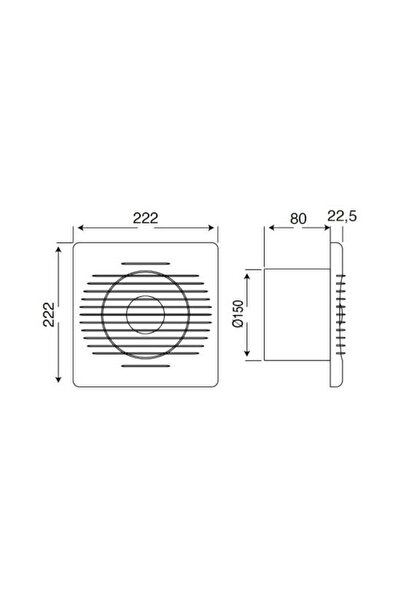 Mutlusan Me-fan 150 Banyo Tuvalet Aspiratör 001 211 000150 00 00