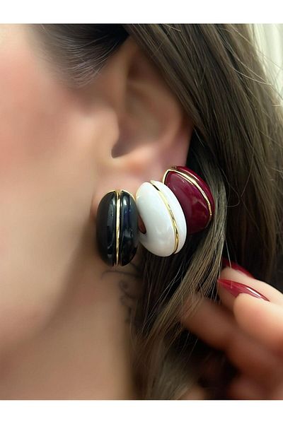 MyladyAccessoriess Black Brass Coated Tube Hoop Earrings