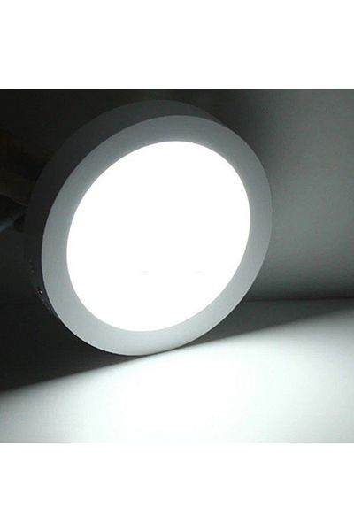 Cata 25 Watt Panel Led Luminaire Surface Mounted Round Ct 5271 White Light 6400k Plastic Case