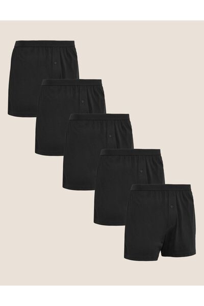 Marks & Spencer Saf Pamuklu 5'li Cool & Fresh™ Boxer Seti