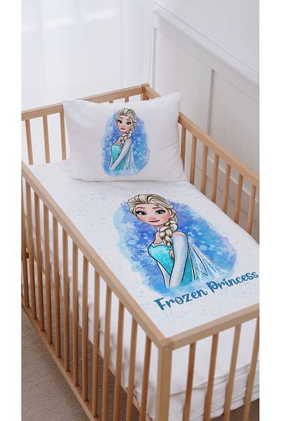 Lilabio Elsa Blue - 100% Cotton Park Bed and Crib Duvet Cover Set (70X120)