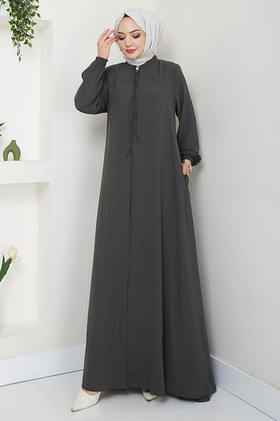 hafsamina Khaki Mevlana Ferace - Lace-Up, Model Hm2644