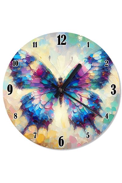 Tablomega Colorful Butterfly Wings Shaped Wall Clock