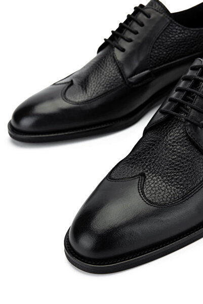 Tamer Tanca Erkek Hakiki Deri Siyah Klasik Ayakkabı