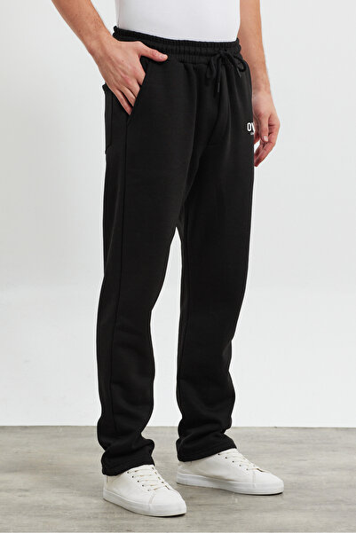 THE RULE Ανδρική φαρδιά ράστερ με στάμπα με 3 κλωστές ίσια μαύρη φούτερ RF0497