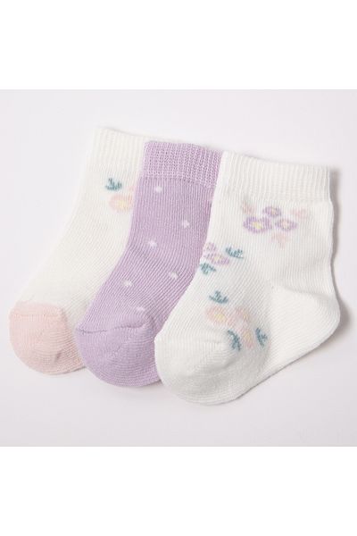 Bebetto Set of 3 Socks - Flowers (0-6 Months) S 672