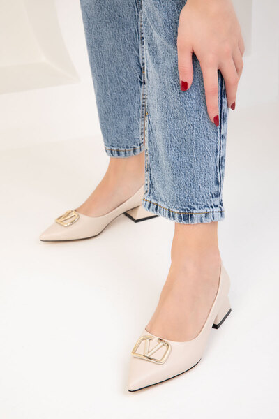 SOHO Béžovo-zlaté dámské klasické boty na podpatku 18474