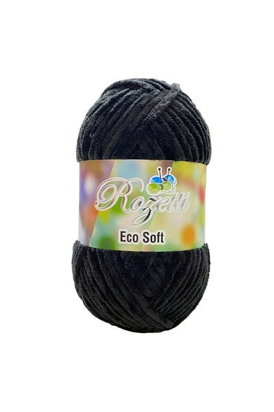 rozetti Eco Soft Kadife El Örgü Ipliği 100 gr Siyah
