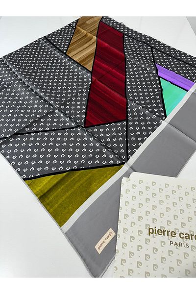 Pierre Cardin Καπνιστό Πολύχρωμο 8846230-371 Μοντέλο 100% Μεταξωτό (Μεταξωτό) Κρεπ Σατέν Κασκόλ