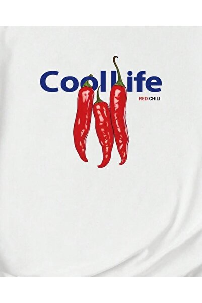 NO 601 Γυναικείο μπλουζάκι White Cool Life με στάμπα Oversize Loose Fit