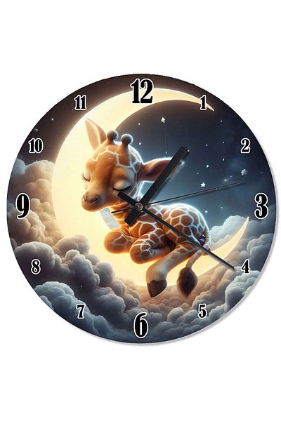 Tablomega Moon and Giraffe Shaped Wall Clock